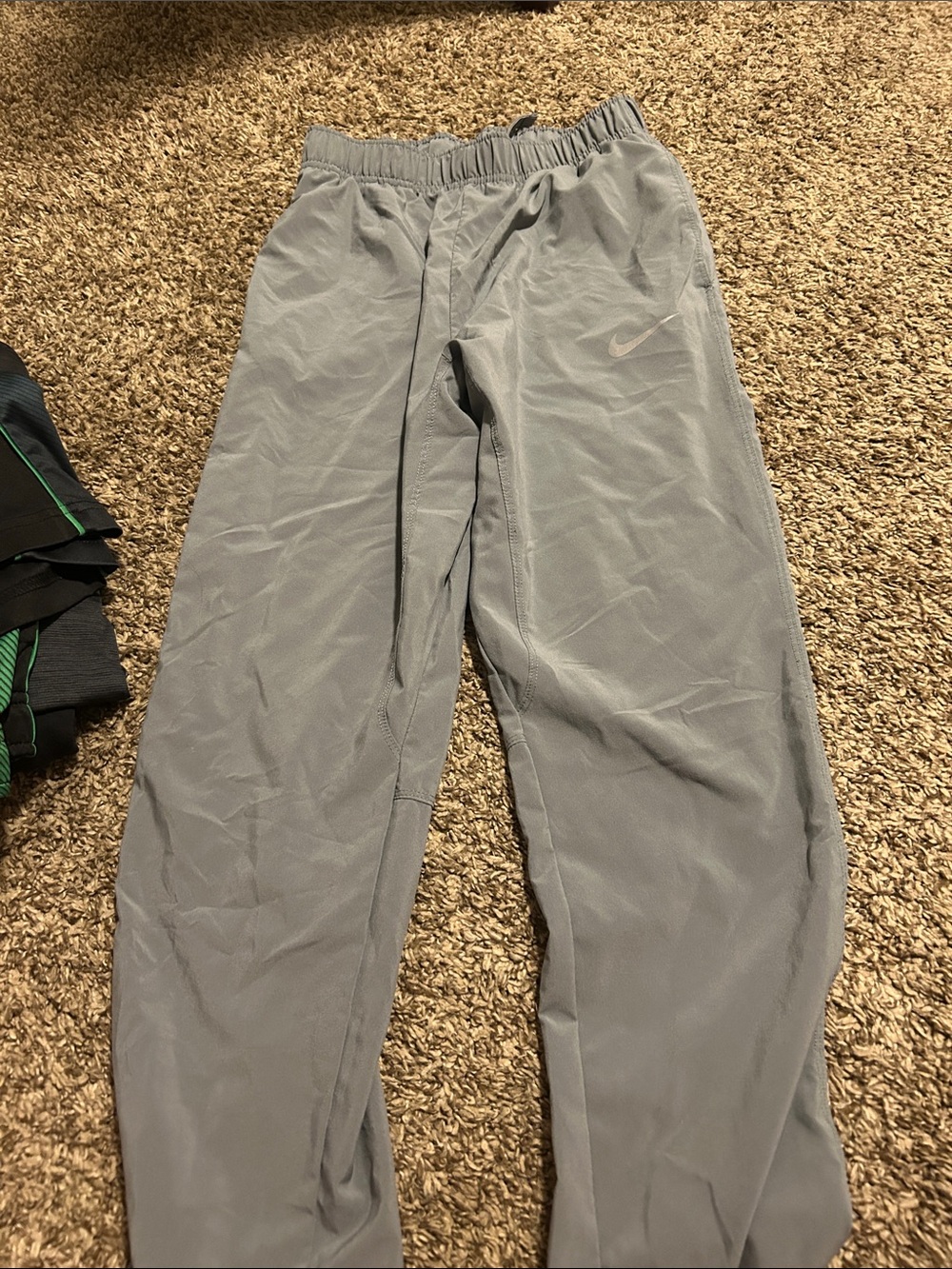 Nike Gray Kids Athletic Joggers with Subtle Swoosh